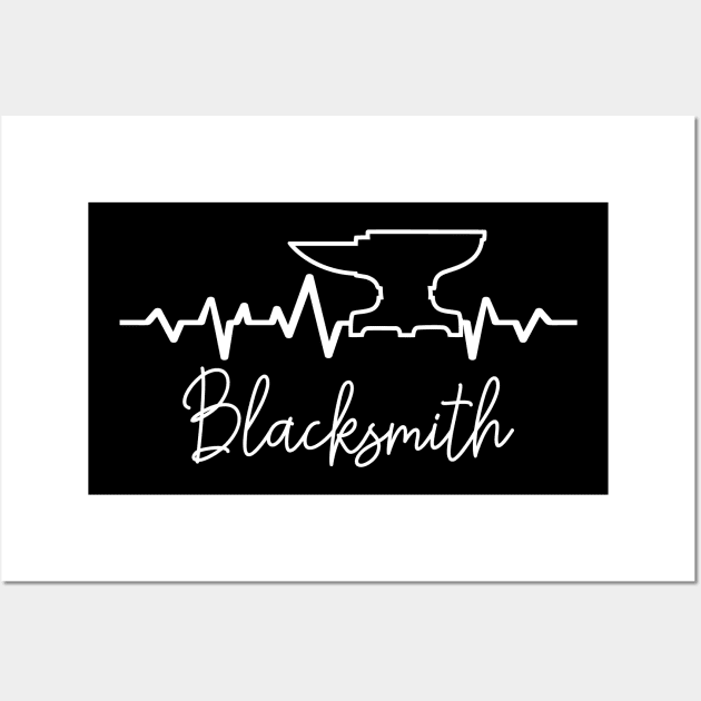 Blacksmith Heartbeat ECG Smithing Anvil Wall Art by Lumio Gifts